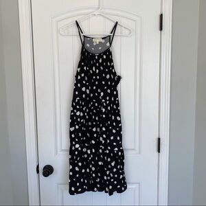 Perfect Peach Black Polkadot Spaghetti Strap Dress Size Large
